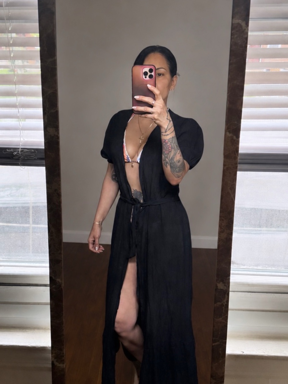 Cupshe Black Sheer Beach Cover-Up Maxi
